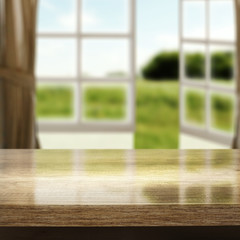 desk and window 