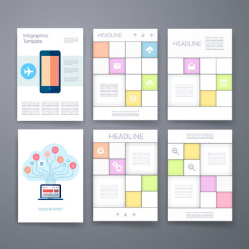 Templates. Design Set of Web, Mail, Brochures. Mobile