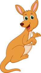 cute kangaroo cartoon presenting