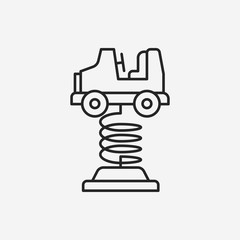 amusement park bumper cars line icon