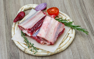 Raw beef ribs
