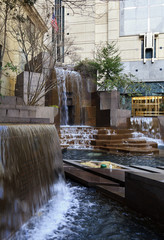 Thomas Polk Waterfall Fountain and Park in Charlotte, North Carolina