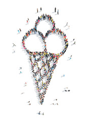 people in the shape of ice cream.