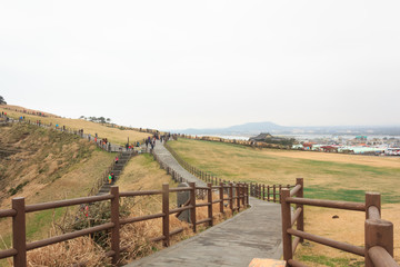 Fototapeta na wymiar Walkway for sightseeing on the island of Jeju South Korea
