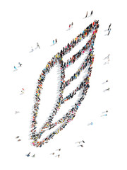 Obraz premium people in the form of a wing.