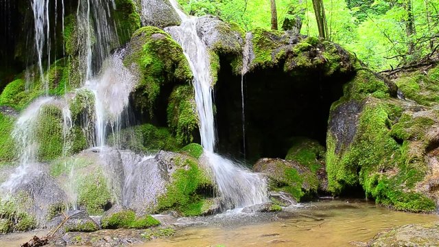 Smooth flow of waterfall