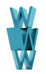 WWW text isolated on white background