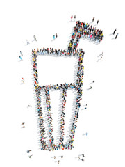 people in the shape of a drink.