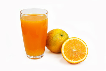 Orange juice in clear glass