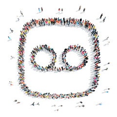 people in the shape of tape.