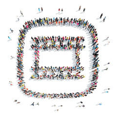 people in the shape of tape.