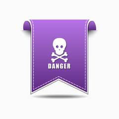 Danger Sign Violet Vector Icon Design