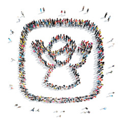 people in the shape of man.