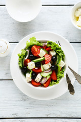 Fresh Greek salad in bowl