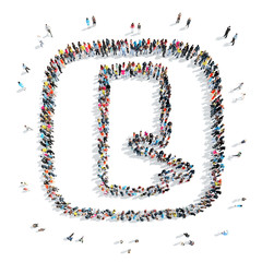 people in the shape of letters.