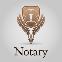 Template vector logo for legal, notary organization.