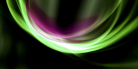 Green Abstract Waves Art Composition Background