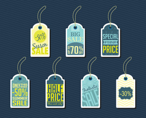 Various price tags designs. Vector illustration.