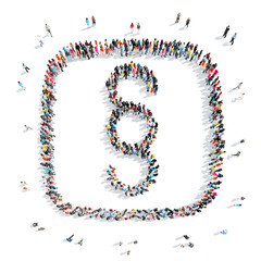 people in the shape of a hook.