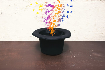 Colorful Balls Explosion from Man Hat-Creative Ideas Concept