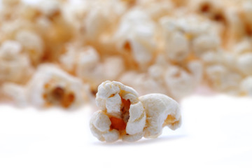 Popcorn isolated on white