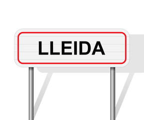 Welcome to Lleida Spain road sign vector