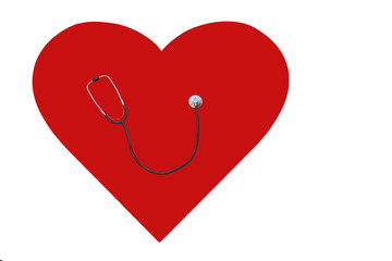 Fototapeta premium Stethoscope on heart
