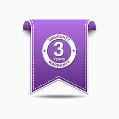 3 Years Warranty Violet Vector Icon Design