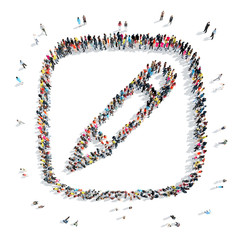 people in the shape of a magic pencil