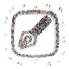 people in the shape of a pen.