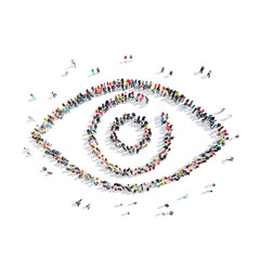 people in the shape of an eye.