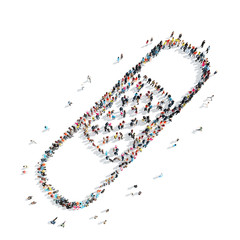 people in the shape of adhesive tape.