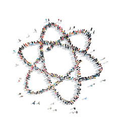 people in the shape of globe.