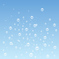 Blue Bubbles Background. Vector