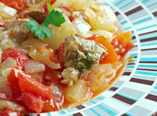 Turkish dish with vegetables and meat