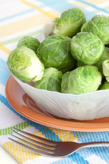 Fresh Whole Brussels Sprouts in a Bowl – Brussels sprouts in a bowl.