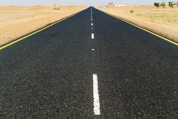 Road thru the Sahara desert in Sudan