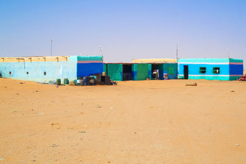 Fototapeta na wymiar House on the Sahara desert.