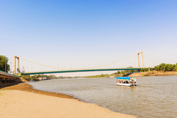 Fototapeta na wymiar Bridge over river Nile in Khartoum