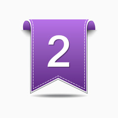 2 Number Vector Violet Web Icon