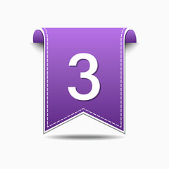 3 Number Vector Violet Web Icon