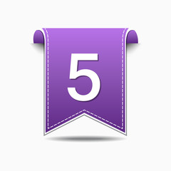 5 Number Vector Violet Web Icon