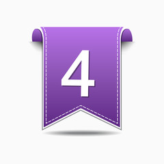4 Number Vector Violet Web Icon