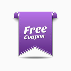 Free Coupon Violet Vector Icon Design