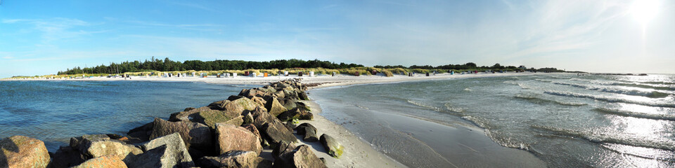 Ostseestrand vom Meer aus - Panorama