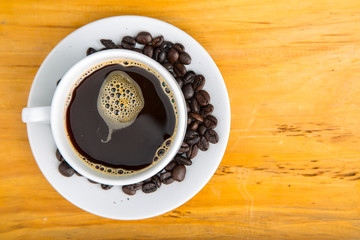 Coffee cup with beans