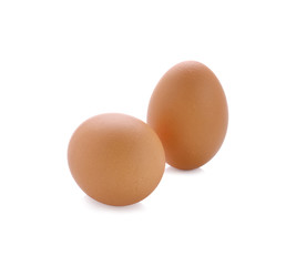 two eggs isolated on white background