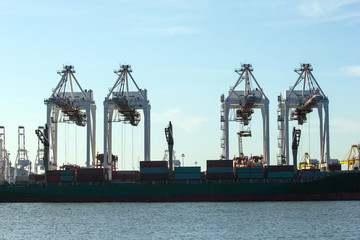 Obraz premium Port container terminal for transporatation