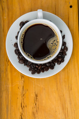 Coffee cup with beans