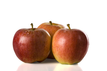 fresh red apples isolated on white